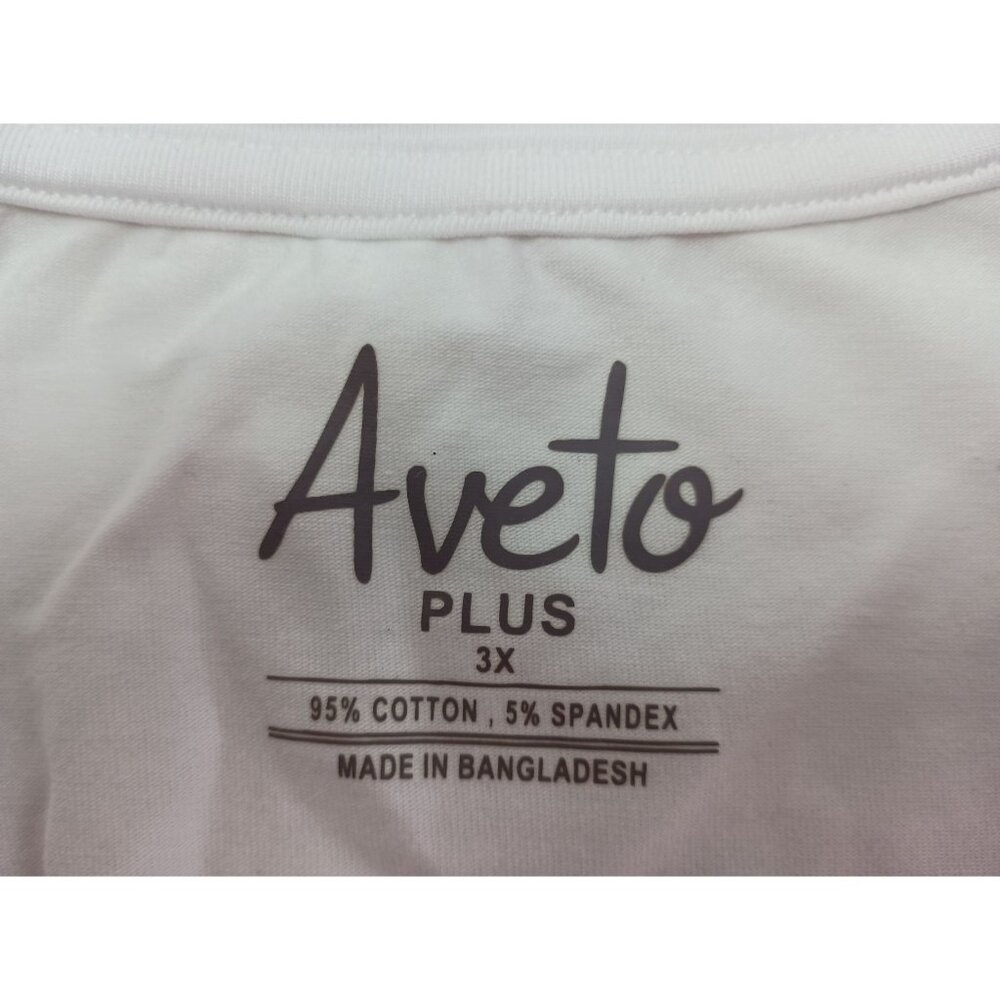 Aveto White Short Sleeve T-Shirt Women's Sz. 3X Plus - Picture 5 of 5